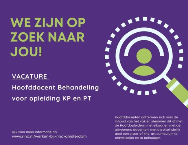 nieuwsafbeelding - Vacature Hoofddocent Behandeling KP en PT - 1603330805