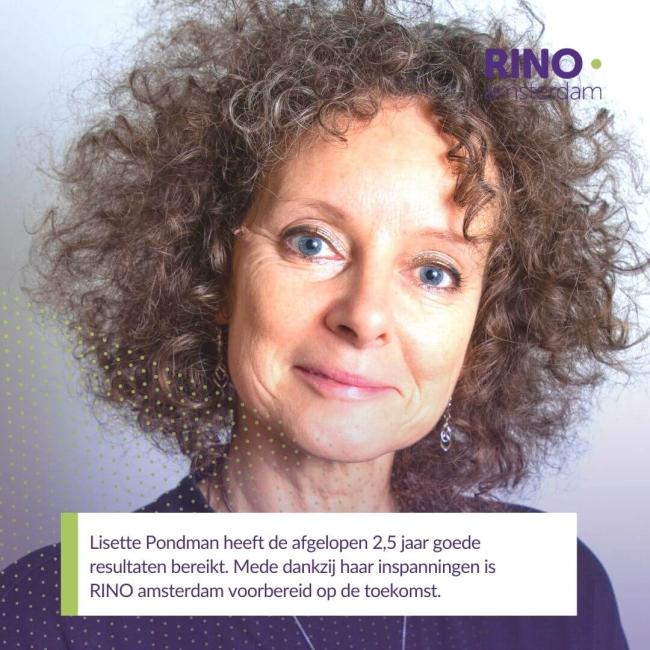 nieuwsafbeelding - Aankondiging vertrek directeur | bestuurder dr. Lisette Pondman bij RINO Amsterdam per 1 maart 2022 - 1359411463
